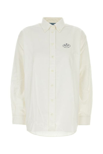 Prada Woman White Oxford Oversize Shirt