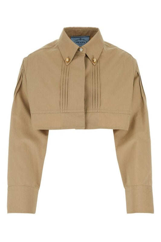 Prada Woman Beige Poplin Shirt