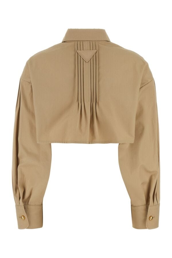 Prada Woman Beige Poplin Shirt