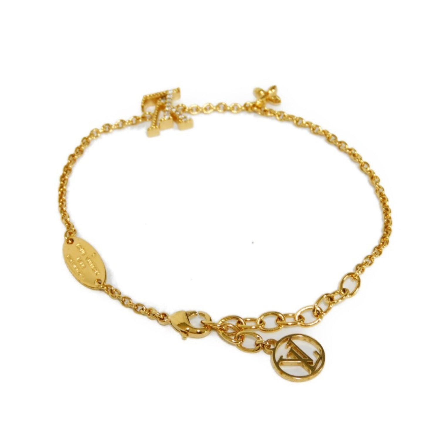 LOUIS VUITTON Bracelet LV Iconic Circle Strass Gold Monogram Flower Clear M00587 Women's Accessories Jewelry