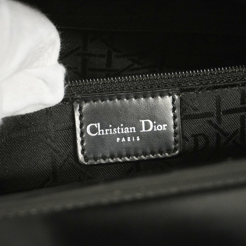 CHRISTIAN DIOR  2way Bag Maris Pearl Leather Handbag,Shoulder Bag Black