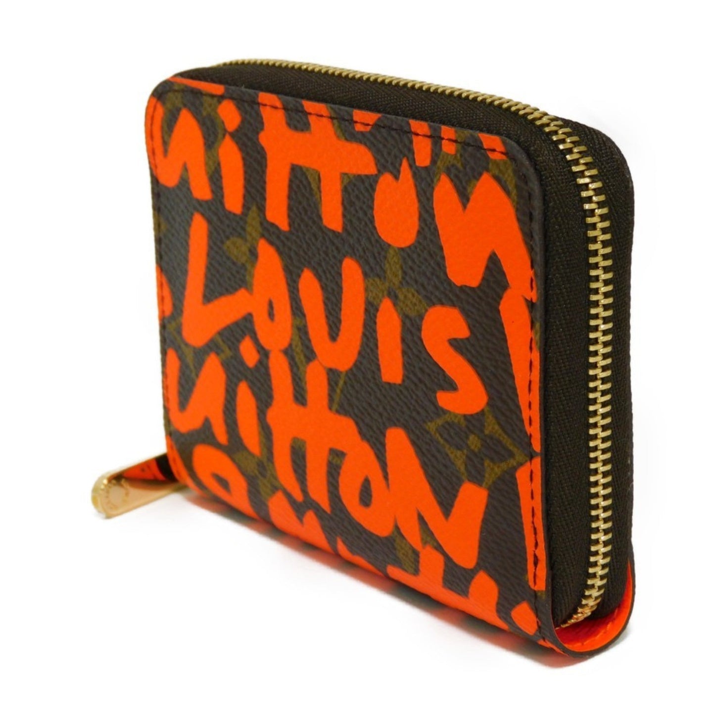 LOUIS VUITTON Coin Case Zippy Purse Orange Round Zipper Monogram Graffiti M93708 Men's Women's Wallet