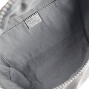GUCCI Waist Bag 449182 GG Nylon x Leather Black Silver Hardware Body Hip