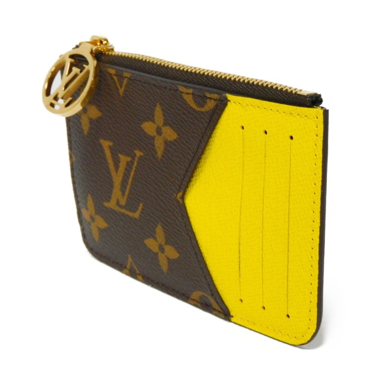 LOUIS VUITTON Coin Case Card Porte Culte Romy LV Circle Flower Yellow Monogram Jaune M81882 Men's Women's Wallet