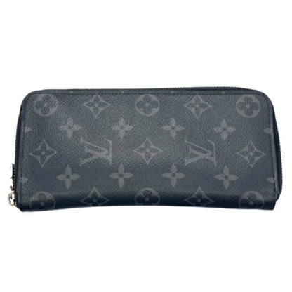 LOUIS VUITTON Zippy Vertical Monogram Eclipse M62295 RFID Tag Men's Round Long Wallet PVC Gray Black