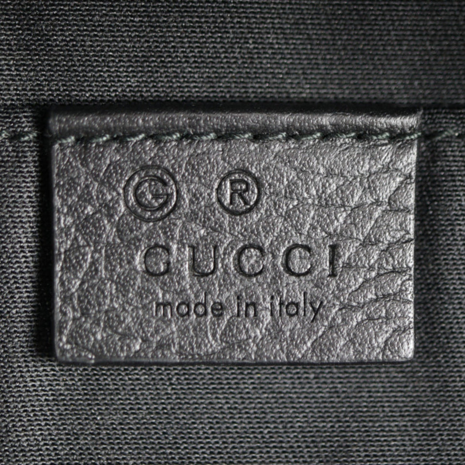 GUCCI Waist Bag 449182 GG Nylon x Leather Black Silver Hardware Body Hip