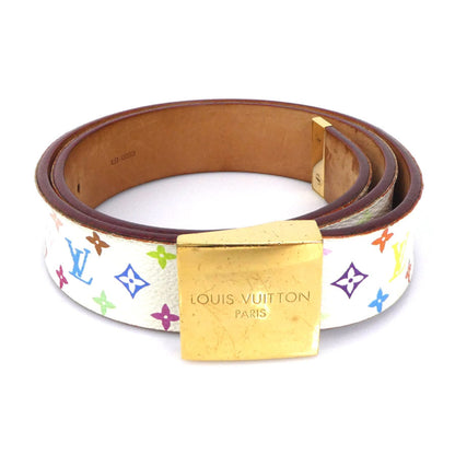 LOUIS VUITTON Belt Monogram Multicolor Suntulle Carre Multicolor/Metal Bronze/Gold Women's M9270W