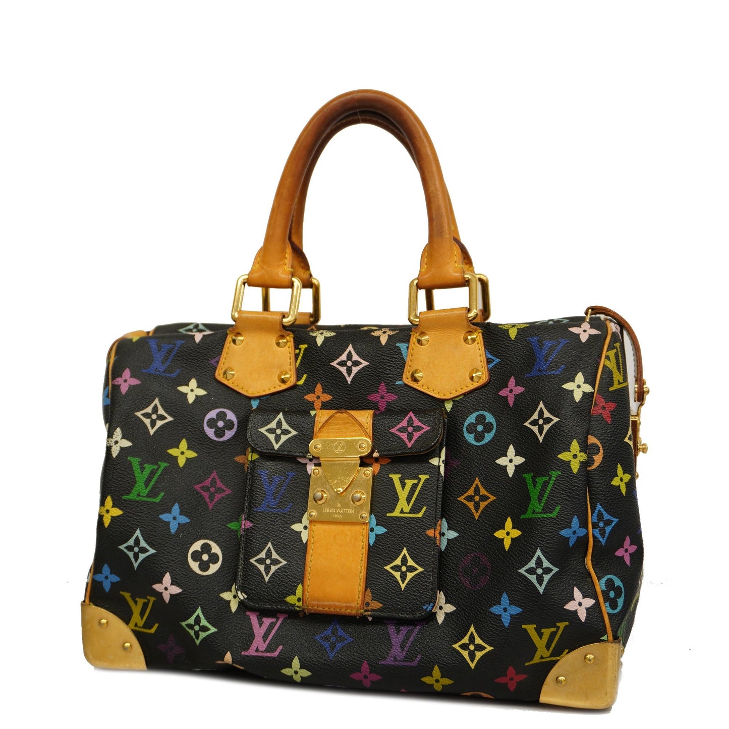 LOUIS VUITTONAuth  Monogram Multicolore Speedy 30 M92642 Women's Handbag Noir