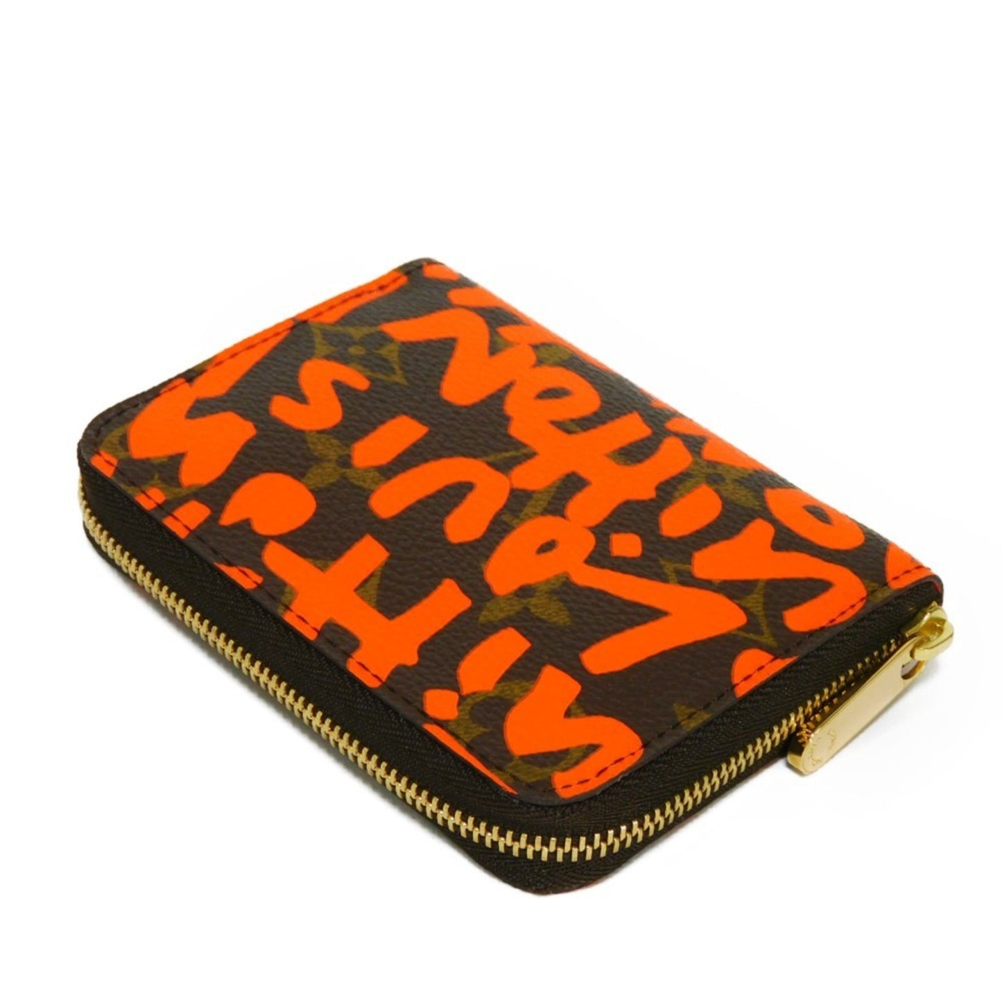 LOUIS VUITTON Coin Case Zippy Purse Orange Round Zipper Monogram Graffiti M93708 Men's Women's Wallet