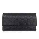 GUCCIsima Leather Bifold Long Wallet 410100 Black Women's