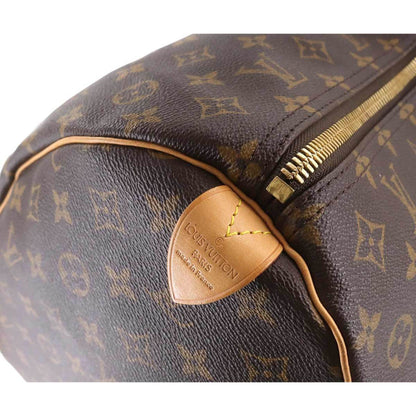 LOUIS VUITTON Monogram Keepall 60 Boston Bag Brown M41422 Gold Hardware