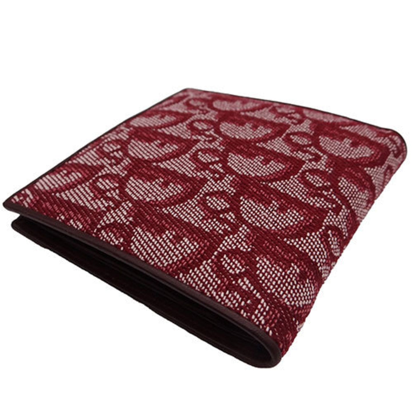 CHRISTIAN DIOR Wallet Women's Bifold Jacquard Trotter Bordeaux