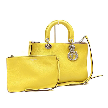 CHRISTIAN DIOR Handbag Diorissimo Women's Yellow Leather 09-MA-0195