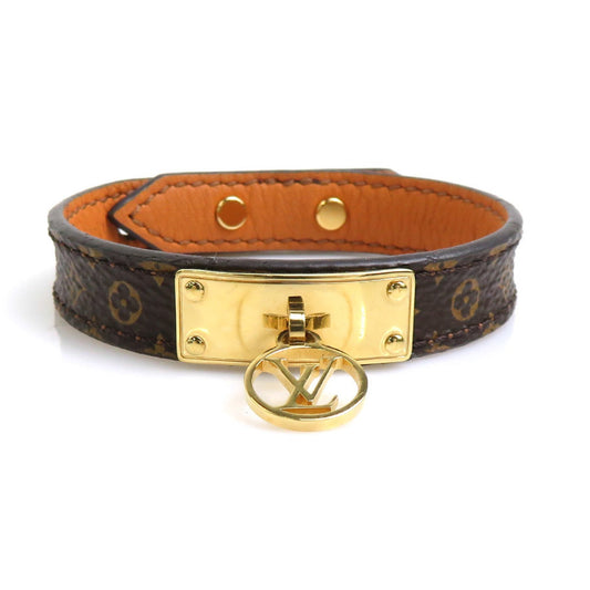 LOUIS VUITTON Bracelet Logomania Monogram Canvas/Metal Brown/Gold Women's M4150