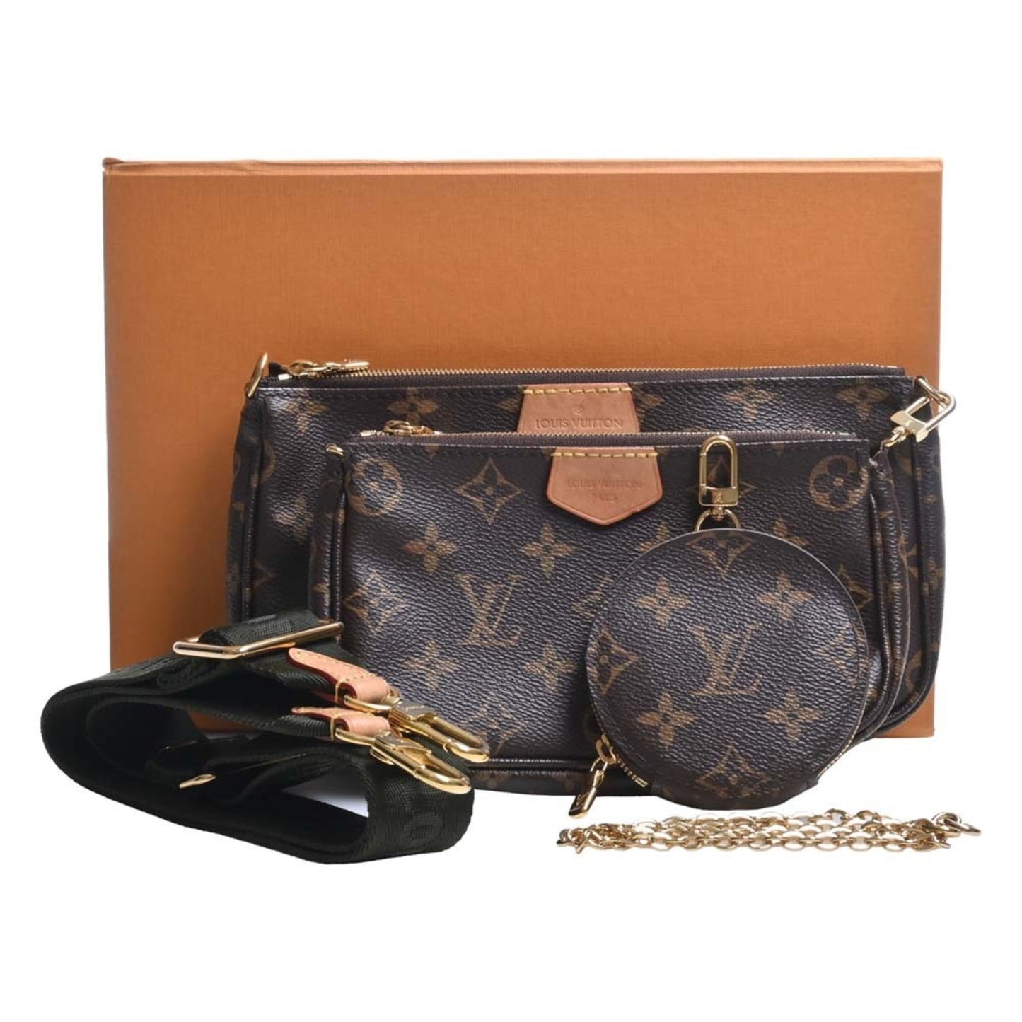 LOUIS VUITTON Monogram Multi Pochette Accessoire Pouch Shoulder Bag M44813 Brown Women's