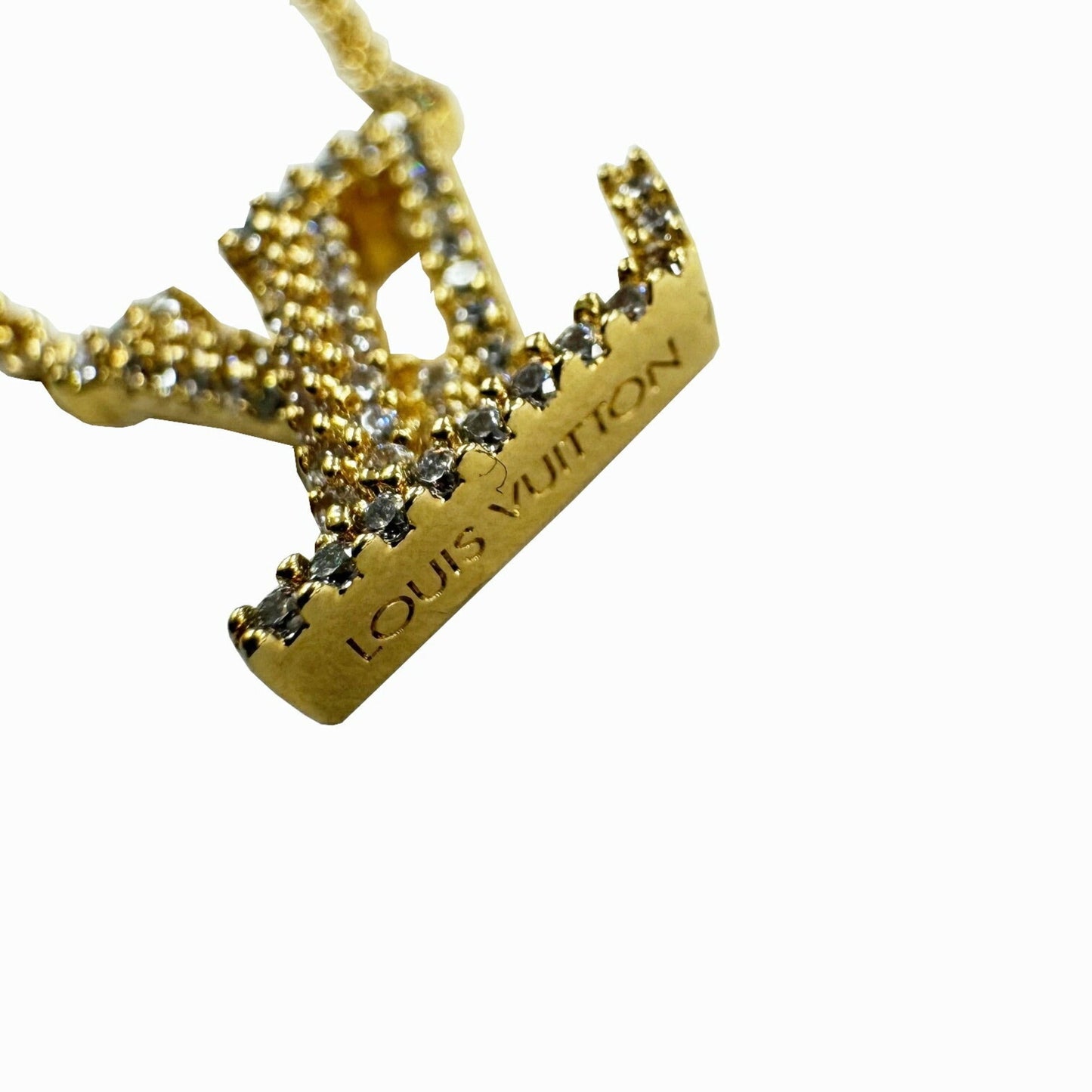 LOUIS VUITTON Necklace LV Iconic Pendant Gold Rhinestone M00596 TE0233 Women's Men's