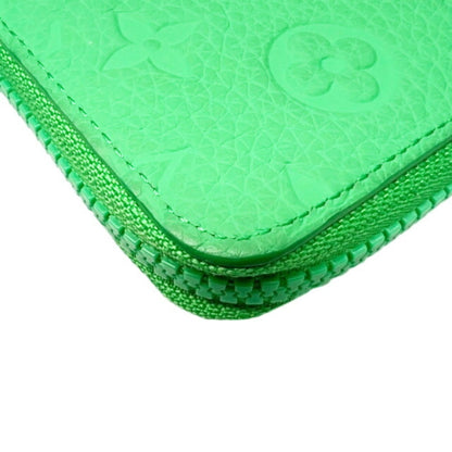 LOUIS VUITTON Zippy Vertical Monogram Taurillon Leather Round Long Wallet Zip Veil Cloak Green M81549 Men Women