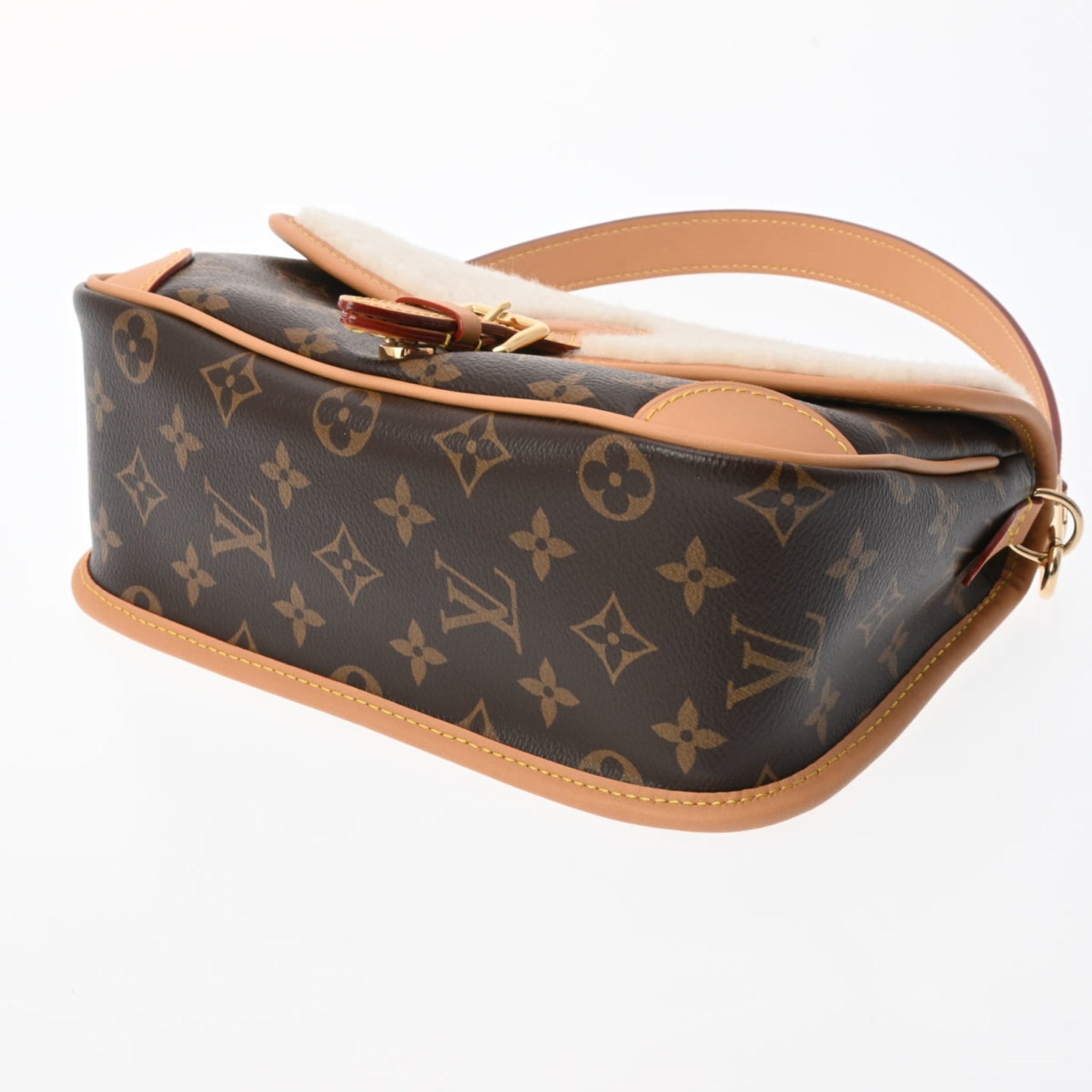 LOUIS VUITTON Monogram Diane NM PM Brown M46317 Women's Canvas Wool Shoulder Bag