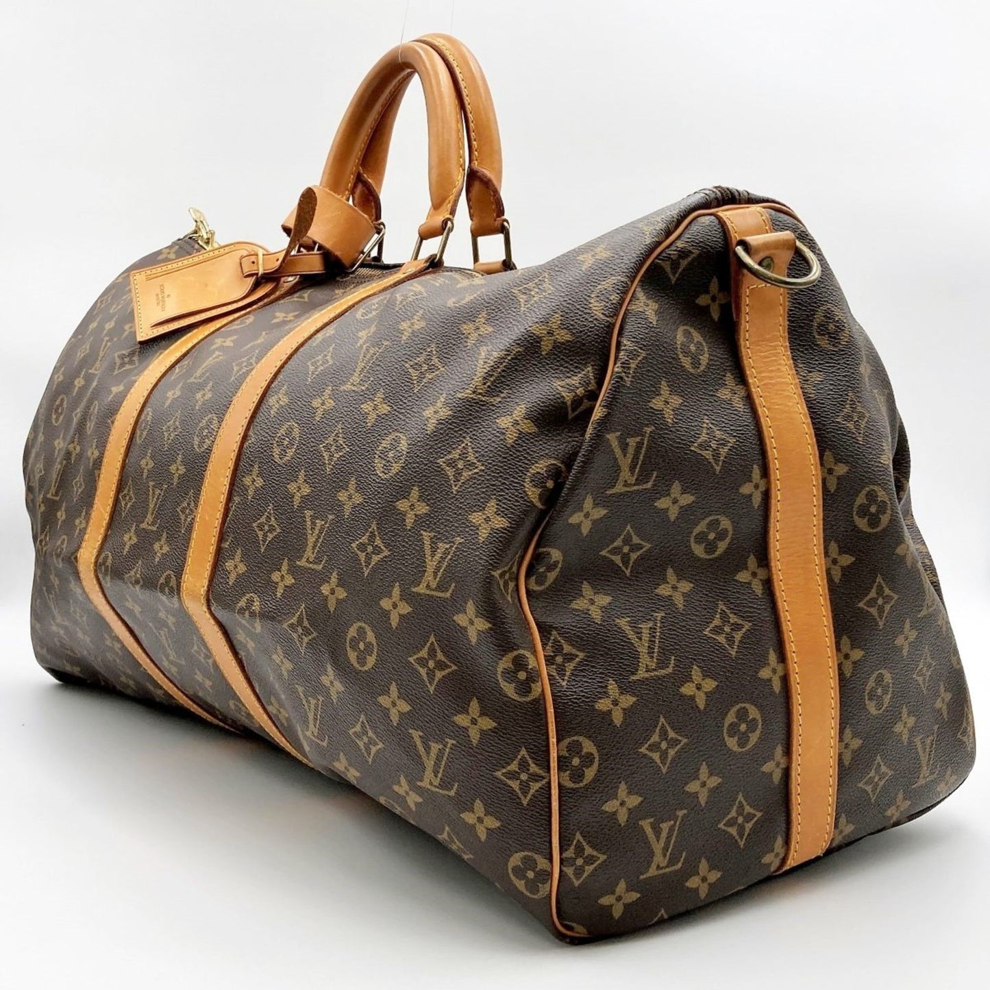 LOUIS VUITTON Keepall Bandouliere 55 Monogram Boston Bag Travel Brown PVC Women Men M41414