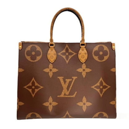 LOUIS VUITTON M45320 Monogram Giant Reverse On the Go GM Brown Men's Women's Unisex RFID Tote Bag