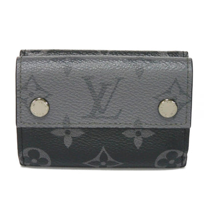 LOUIS VUITTON Trifold Wallet Discovery Compact W Snap Monogram Eclipse Reverse M45417 Men's Billfold