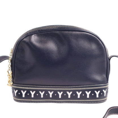 YVES SAINT LAURENT Bag Shoulder YSL Charm Calf Leather Women's Navy