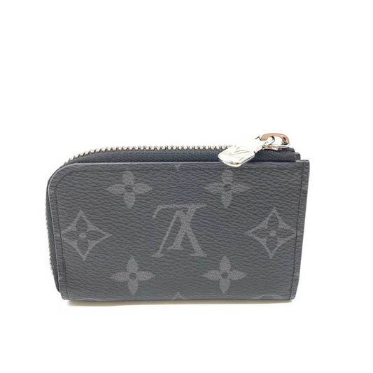 LOUIS VUITTON Wallet Porte Monedeur Black x Gray Coin Case Purse L-shaped Men's Monogram Eclipse PVC Leather M63536 LOUISVUITTON