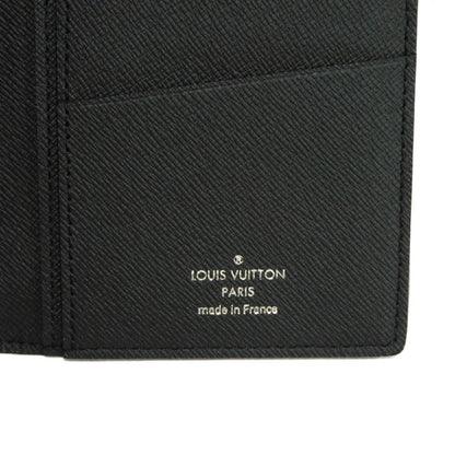 LOUIS VUITTON Long Wallet Portefeuil Brazza LV Logo Black New Bifold Vuitton Taiga Noir M30501 Men's Billfold