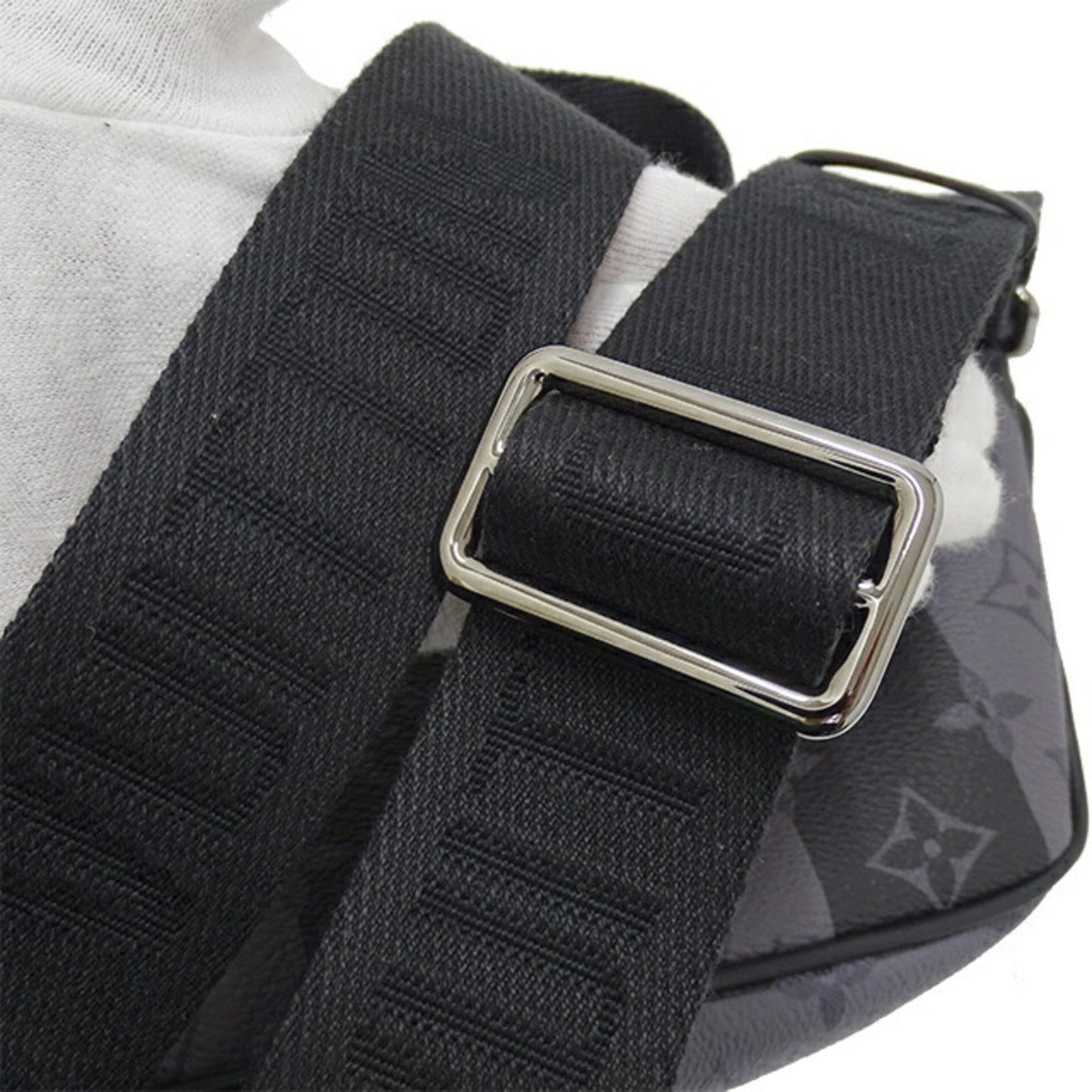 LOUIS VUITTON Bag Monogram Stripe Eclipse Men's Body Waist Modular Sling Black Gray M59338 IC Chip Hip