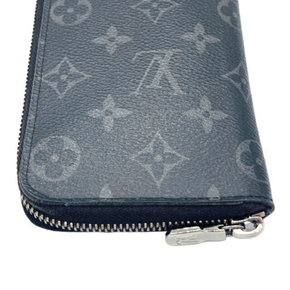 LOUIS VUITTON Zippy Vertical Monogram Eclipse M62295 RFID Tag Men's Round Long Wallet PVC Gray Black