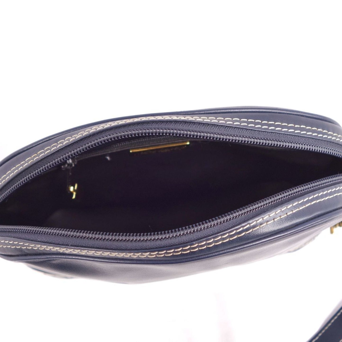 YVES SAINT LAURENT Bag Shoulder YSL Charm Calf Leather Women's Navy