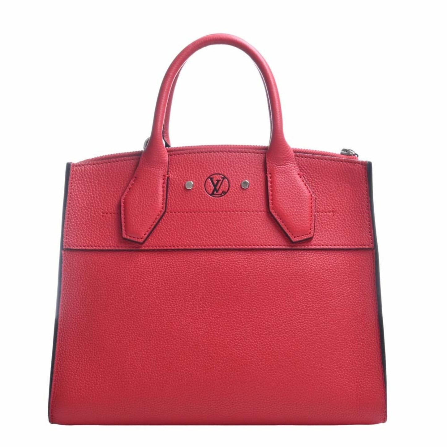 LOUIS VUITTON Leather City Steamer PM Handbag M51030 Red Ladies