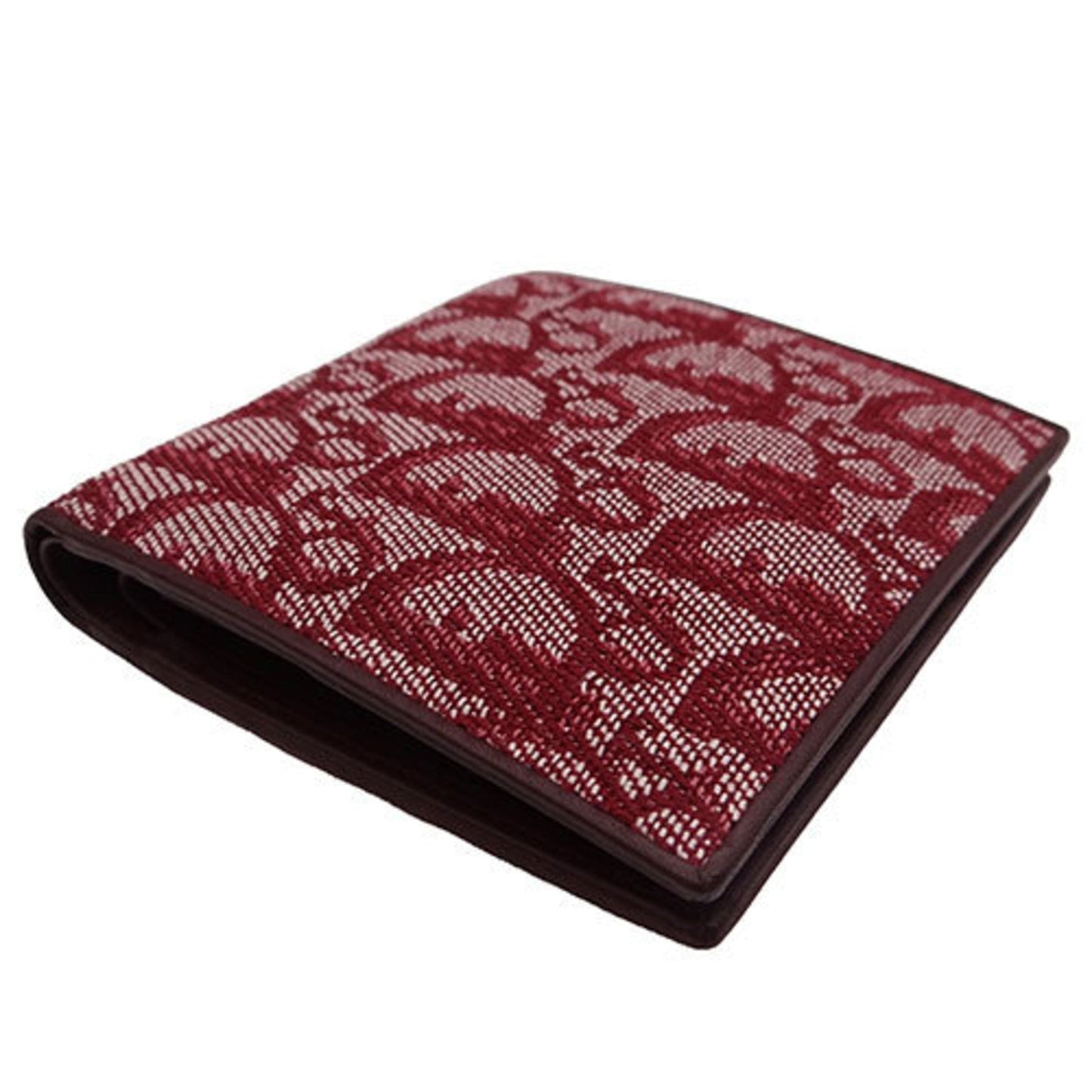 CHRISTIAN DIOR Wallet Women's Bifold Jacquard Trotter Bordeaux