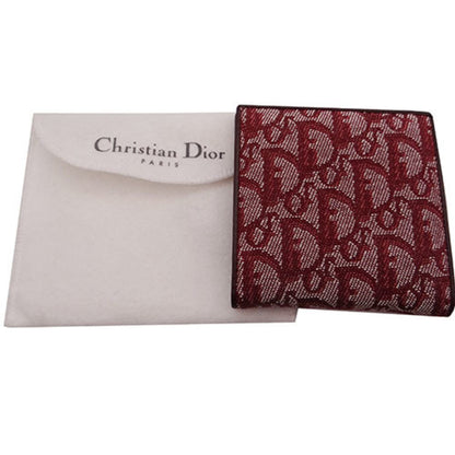 CHRISTIAN DIOR Wallet Women's Bifold Jacquard Trotter Bordeaux