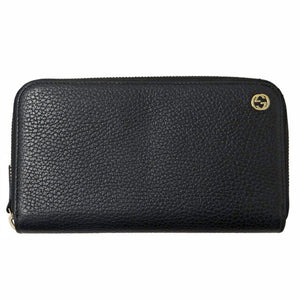 GUCCI Wallet Men's Long Leather Black 449347 Round
