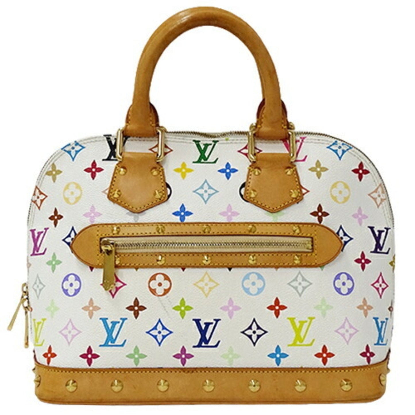 LOUIS VUITTON Bag Monogram Multicolor Women's Handbag Alma Bronne M92647 White Studs