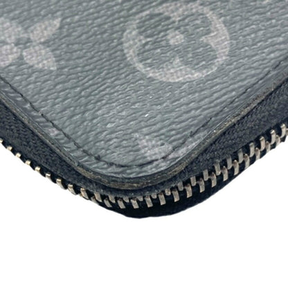 LOUIS VUITTON Zippy Vertical Monogram Eclipse M62295 RFID Tag Men's Round Long Wallet PVC Gray Black