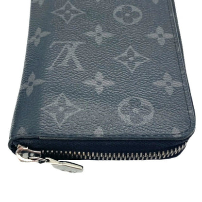 LOUIS VUITTON Zippy Vertical Monogram Eclipse M62295 RFID Tag Men's Round Long Wallet PVC Gray Black