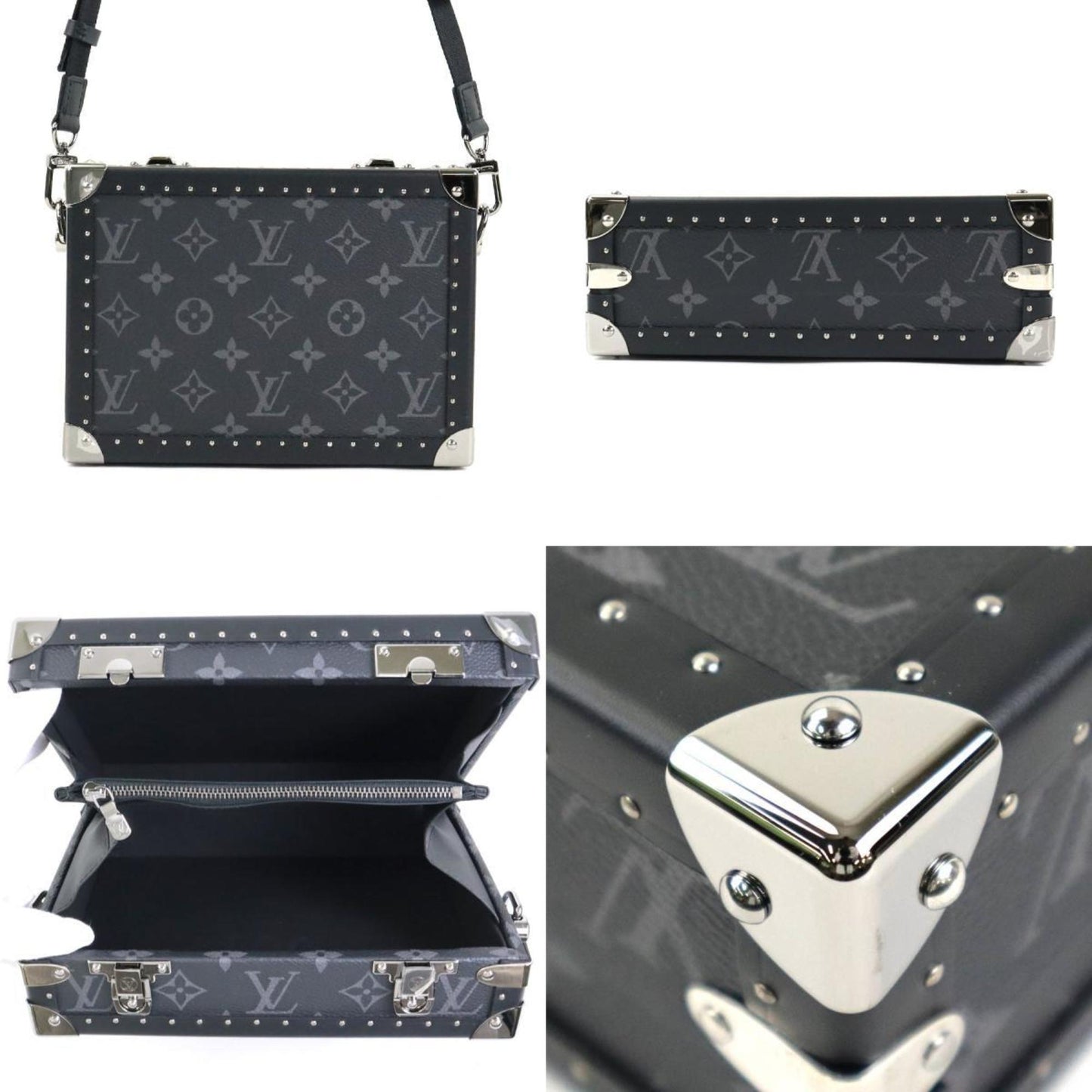 LOUIS VUITTON Shoulder Bag Monogram Eclipse Clutch Box/Monogram Dark Gray Men's M20251