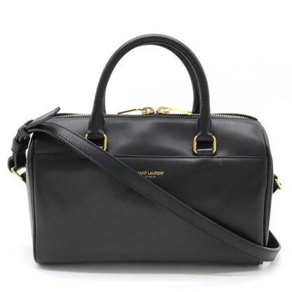 YVES SAINT LAURENT SAINT LAURENT PARIS Saint Laurent Paris YSL Yves Baby Duffle Handbag Shoulder Leather Black 330958