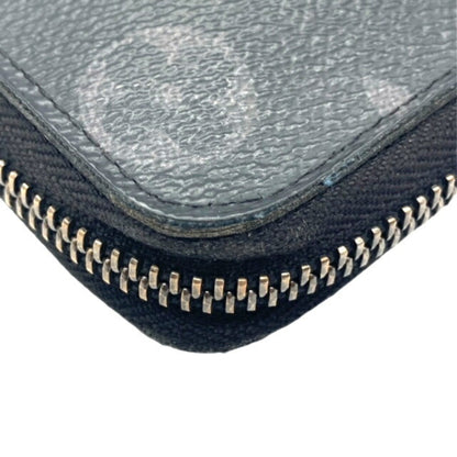 LOUIS VUITTON Zippy Vertical Monogram Eclipse M62295 RFID Tag Men's Round Long Wallet PVC Gray Black