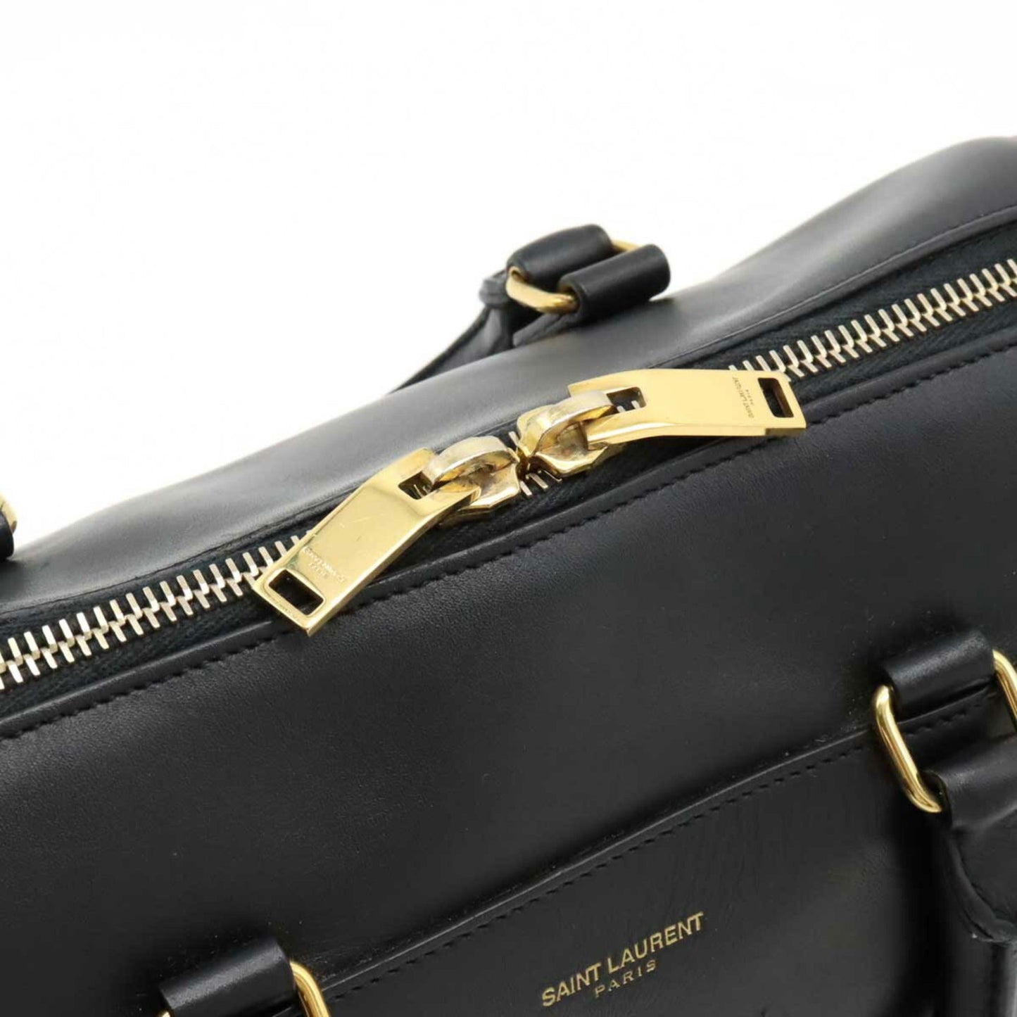 YVES SAINT LAURENT SAINT LAURENT PARIS Saint Laurent Paris YSL Yves Baby Duffle Handbag Shoulder Leather Black 330958