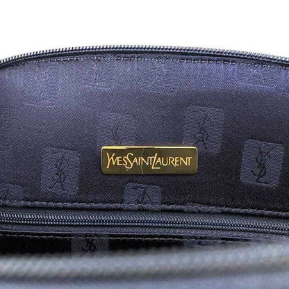 YVES SAINT LAURENT handbag navy gold leather GP  YSL charm