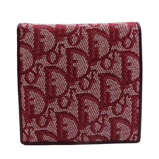 CHRISTIAN DIOR Wallet Women's Bifold Jacquard Trotter Bordeaux