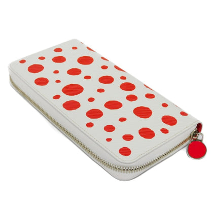 LOUIS VUITTON Long Wallet LV×YK Zippy Yayoi Kusama White Red Epi Infinity Dot M81961 Men's Women's