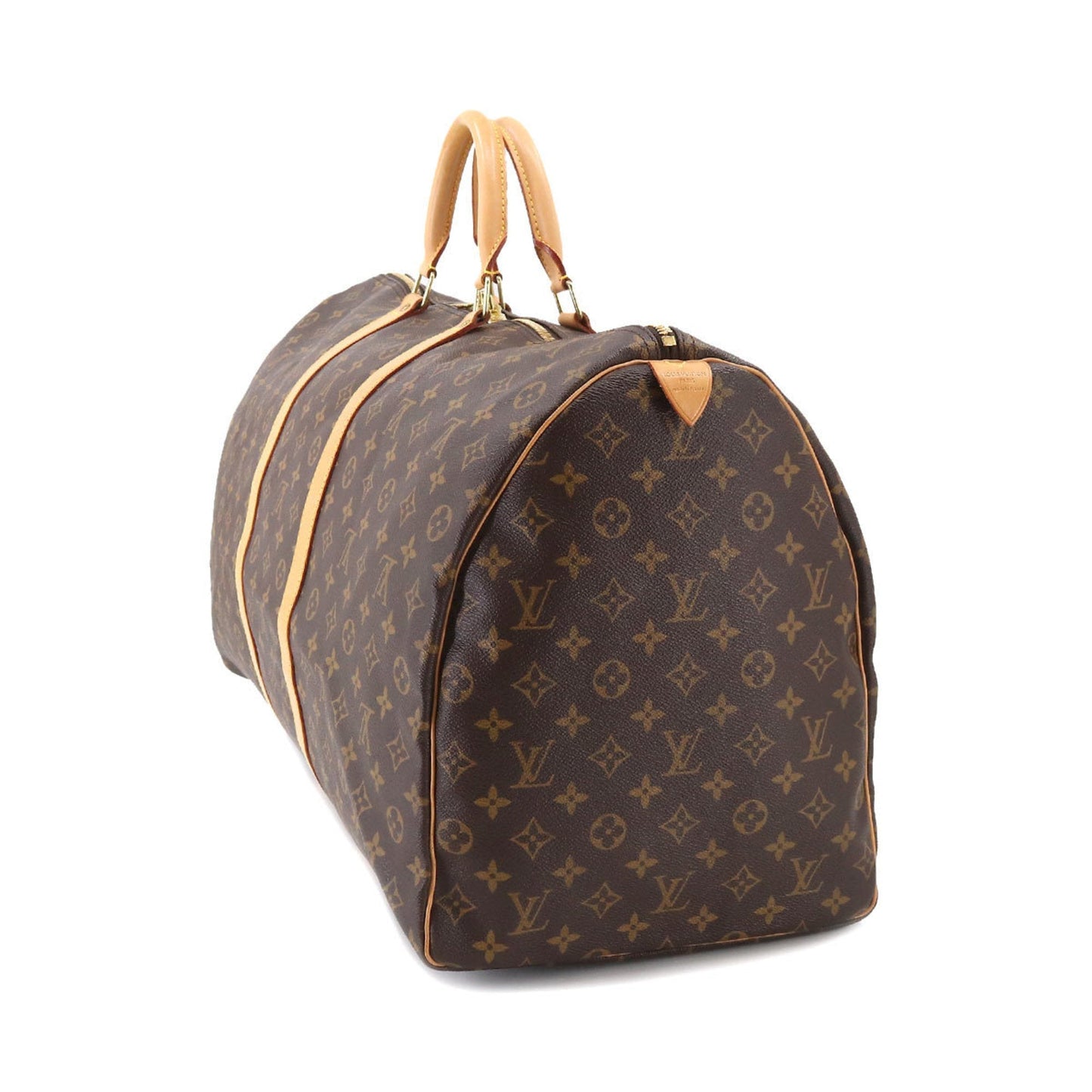 LOUIS VUITTON Monogram Keepall 60 Boston Bag Brown M41422 Gold Hardware