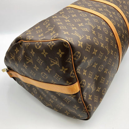 LOUIS VUITTON Keepall Bandouliere 55 Monogram Boston Bag Travel Brown PVC Women Men M41414