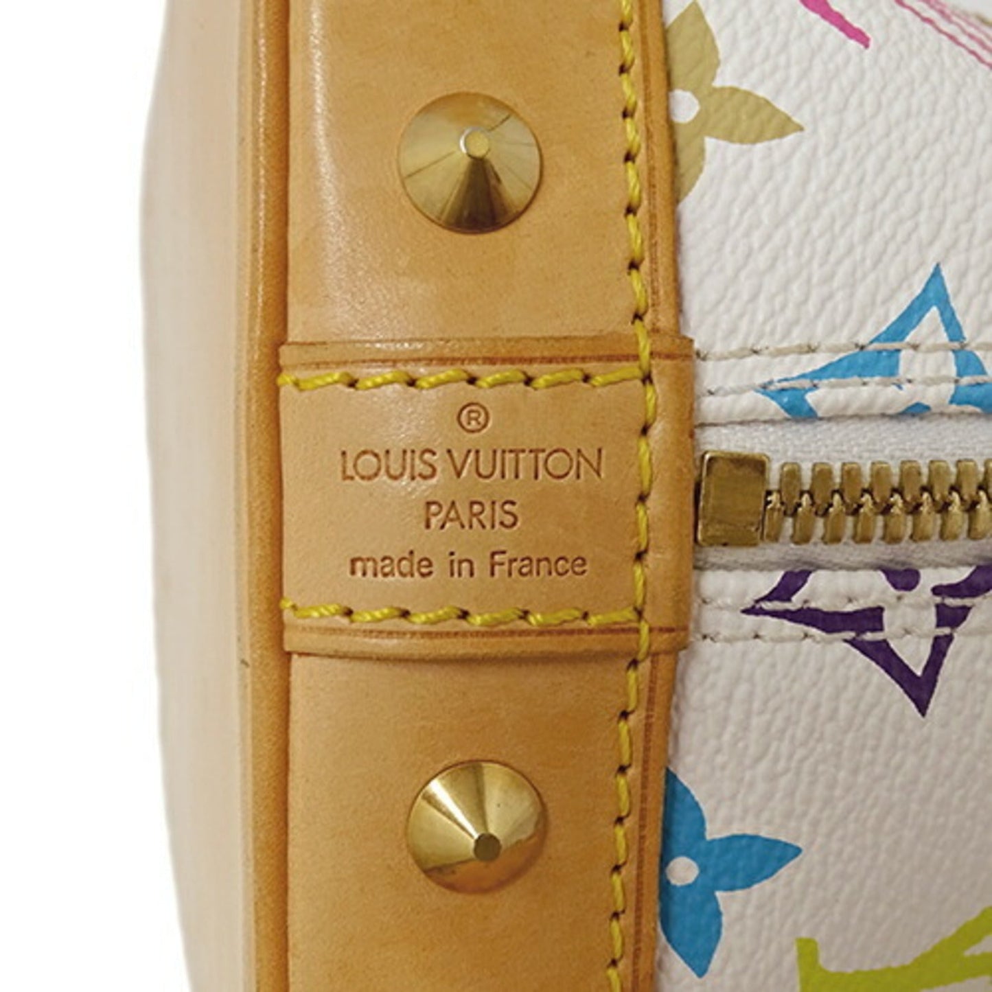 LOUIS VUITTON Bag Monogram Multicolor Women's Handbag Alma Bronne M92647 White Studs