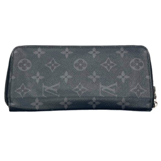 LOUIS VUITTON Zippy Vertical Monogram Eclipse M62295 RFID Tag Men's Round Long Wallet PVC Gray Black