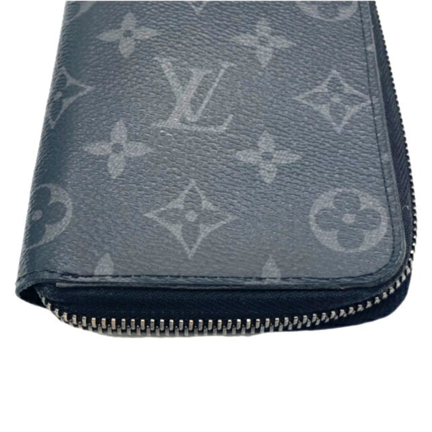 LOUIS VUITTON Zippy Vertical Monogram Eclipse M62295 RFID Tag Men's Round Long Wallet PVC Gray Black